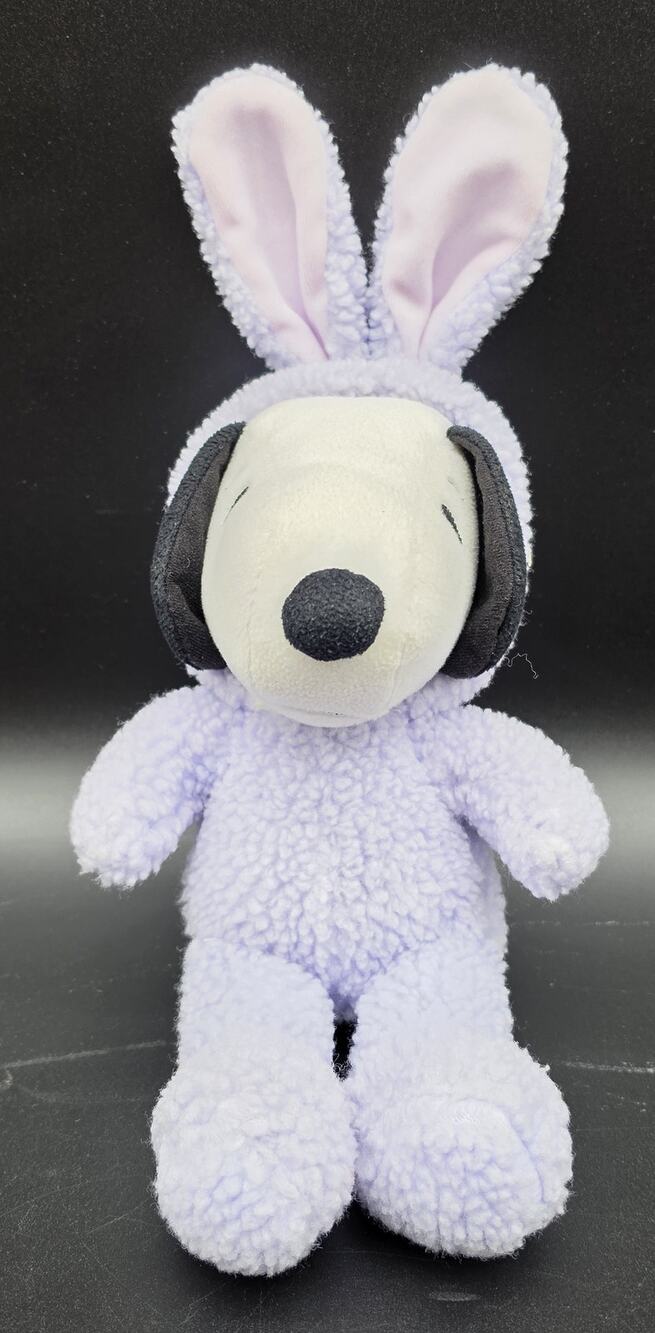 Vintage Peanuts Snoopy Easter Bunny Lavender Purple Costume Plush Hallmark 16"